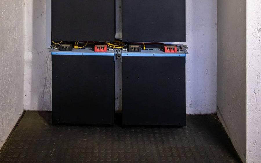A stack of lithium batteries